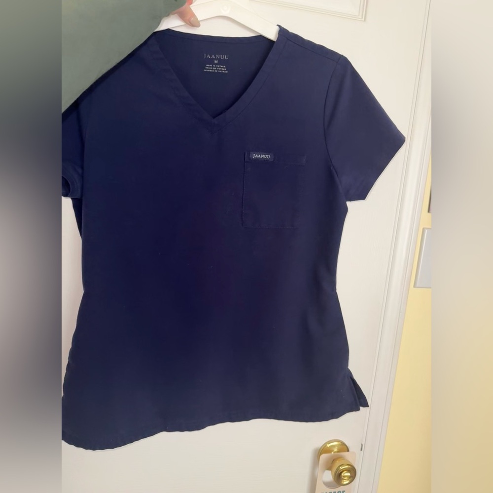 Jaanuu Women's Short Sleeve Navy Top